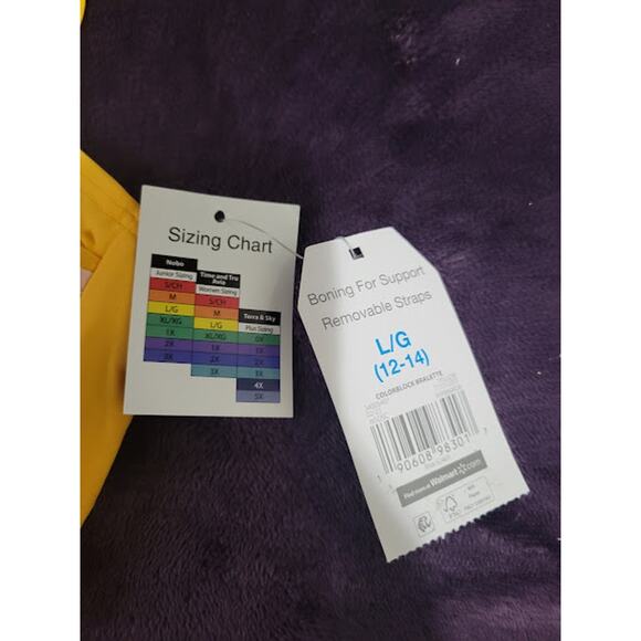 Time and Tru large 12-14 yellow swim bikini top - Picture 3 of 4